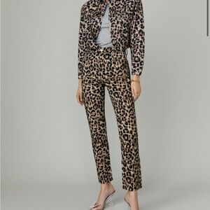 Leopard Straight Leg High Rise Reformation Jeans